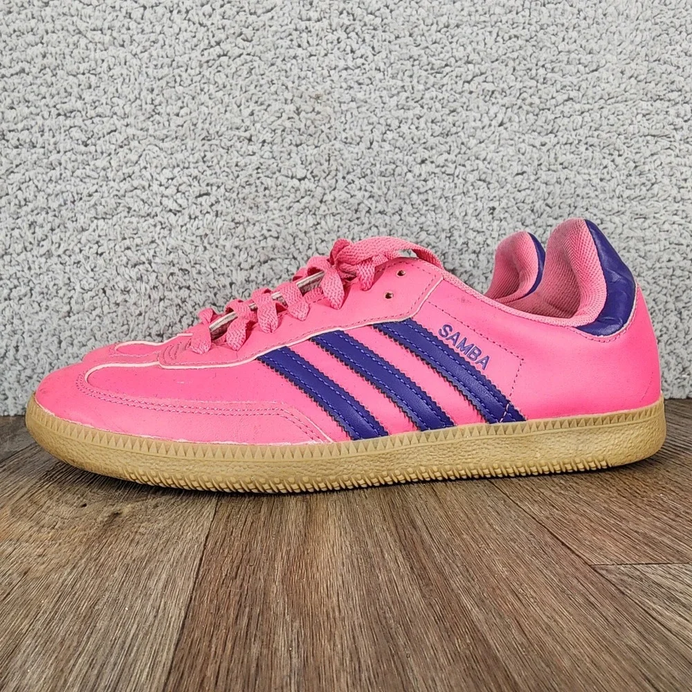 Adidas Samba Classic Womens Size 6.5‎ Sneakers Pink Purple Casual Shoes - Picture 3 of 10
